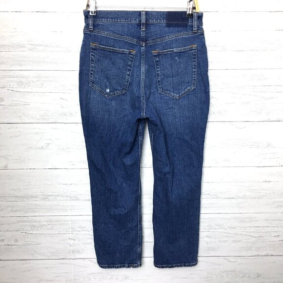 Abercrombie & Fitch Jeans Ankle Straight Ultra High Rise Curve Love Distressed 6 - Picture 2 of 8